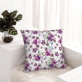 thumbnail image 6 of Pofeuu Violets Flowers Print Double-sided plush pillowcase Square Throw Pillow Covers Pillows Cover for Living Room Bedroom Sofa Couch Cushion Cover（No pillow core）-16"x16", 6 of 7