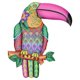 thumbnail image 1 of Iron Toucan Shaped Wall Hanging Indoor Wall Art Craft Bird Wall Decoration, 1 of 3