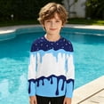 thumbnail image 2 of YAYUBA Boys Girls UPF 50+ Rash Guard Neon Swim Shirts UV Sun Protection Long Sleeve Swimwear for Kids Slim Fit Size 9-10 Years, Dark Blue, 2 of 4