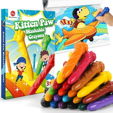 Mocoosy 18 Colors Jumbo Crayons for Toddlers 1-3, Washable Crayon with Coloring Book Set for Kids Ages 2-4, Non-Toxic Crayons Kit Art Supplies Easter Gift for Babies and Children Painting Activities