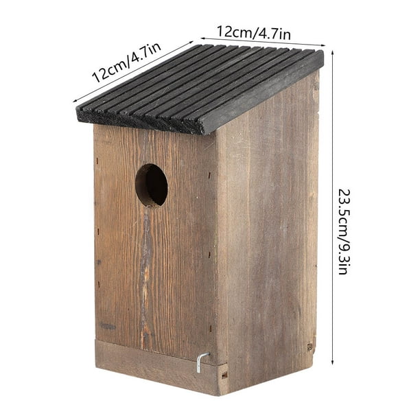 Maison d'oiseau en bois suspendue pour l'extérieur 6 trous Maison d'oiseaux  en bois Cour arrière-cour Décorations