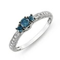 thumbnail image 2 of Lustrous Sapphire And Moissanite Diamond Cheap Engagement Ring 1.50 Carat on 10k White Gold, 2 of 3