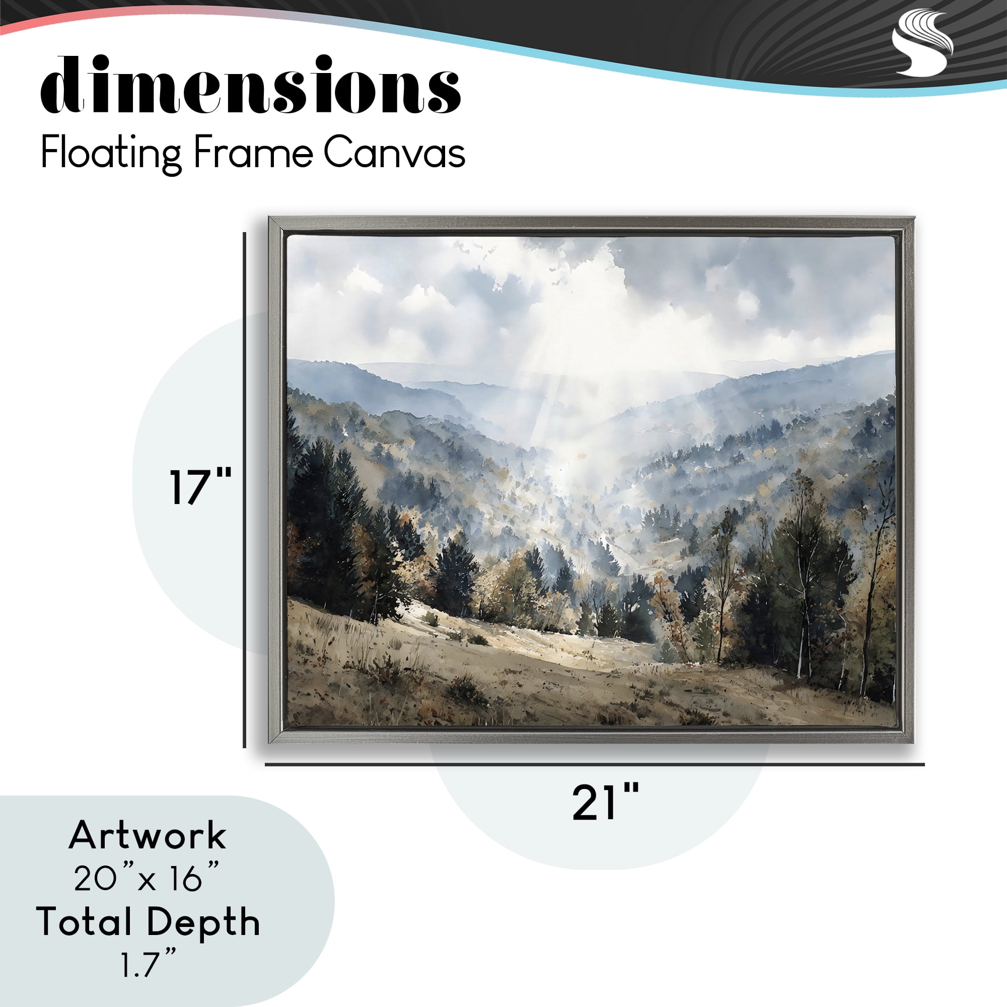 Stupell Industries Sunlit Fall Valley Beams Gray Framed Floater Canvas Wall Art, design by Franklyn Gregory