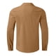 thumbnail image 4 of Ceisia Men's Relaxed Fit Linen Blend Stand Collar Shirt, Solid Color Long Sleeve Casual Button-Up Top Gifts, 4 of 6