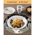 thumbnail image 3 of 15 Inch Round Placemats Set of 6, Black Christmas Non Slip Heat Insulation PP Table Mats, Snowman Xmas Snowflake Botanical Tree Washable Place Mats for Kitchen Dining Party Table Decor, 3 of 7