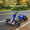 thumbnail image 2 of iRerts 12V Ride on Toys, Powered Electric Go Kart with Music, LED Light, Horn, Forward/Backward, Pedal Go Kart Kids Electric Car for Kids Boys Girls Ages 3-6, Blue, 2 of 10