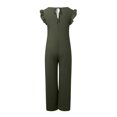 thumbnail image 5 of SRZYMJ Jumpsuit for Women Stylish Women's Lace Up Front Ruffle Detail Wide Leg Jumpsuit for Everyday Casual Wear Comfortable Flowy Trousers with Elegant, 5 of 5