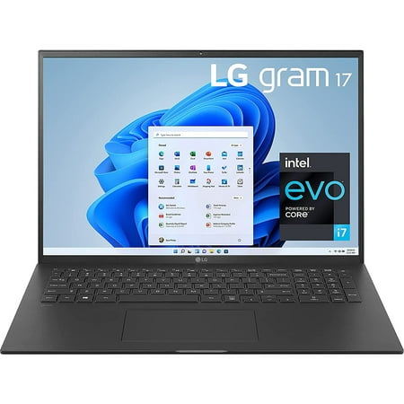 LG Gram 17Z95P Laptop 17" Ultra-Lightweight, IPS, (2560 x 1600), Intel Evo 11th gen CORE i7, 16GB RAM, 1TB SSD, Windows 11 Home, 80Wh Battery, Alexa Built-in, 2X USB-C, HDMI, USB-A, Black - (Open Box