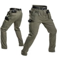 thumbnail image 2 of Domzest Men's Tactical Pants Water Resistant Ripstop Cargo Work Lightweight EDC Hiking Pants with Multi Pockets Army Green XL, 2 of 4