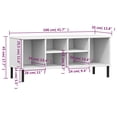 thumbnail image 4 of vidaXL Shoe Rack with Metal Legs White 106x35x45 cm Solid Wood OSLO, 4 of 4