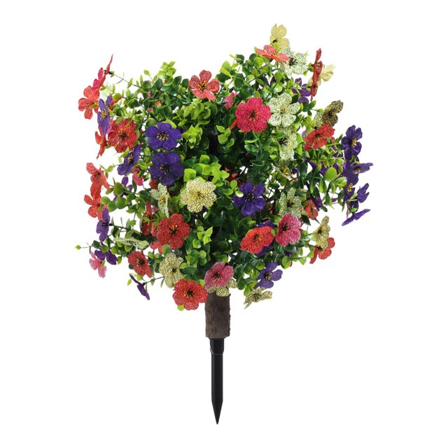 Bola de topiario de flores artificiales con estaca realista arbustos plantas para el césped patio interior de de porche