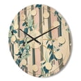thumbnail image 3 of Designart 'Retro Lilies Flowers' Mid-Century Modern Wood Wall Clock, 3 of 5