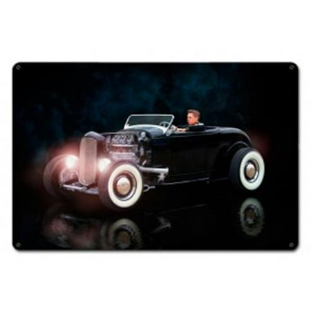 

Rat Rod Studios RRS027 14 in. Rebel Rouser Satin Metal Sign