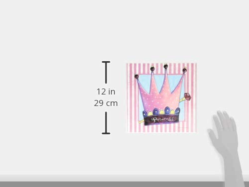 The Kids Room by Stupell Purple Princess Crown with Stripes and Polka Dots Rectangle Wall Plaque 