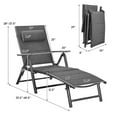 thumbnail image 3 of Costway Chaise Pliante en Aluminium Matelassé Patio Inclinable Chaise Longue Réglable W/Pillow, 3 of 9
