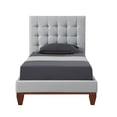 thumbnail image 3 of Bergren Light Grey Linen Bed - Button Tufted Twin, 3 of 9