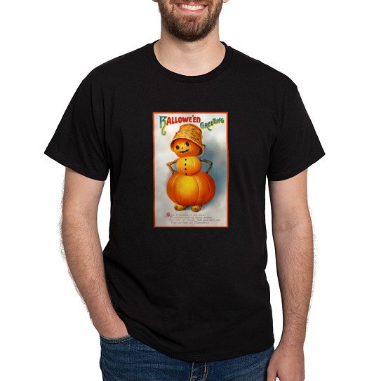CafePress - Halloween Pumpkins (Front) Dark T Shirt - Men's Classic Cotton T-Shirts