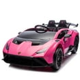 thumbnail image 4 of Lamborghini 24V Powered Ride On Car, Lamborghini Electric Cars Ride On Toy for Kids 3-6, 24V Ride Ons with Remote Control, 4 Wheelers Electric Car Toy for Kids, Bluetooth, 360° Spin, LED Lights, Pink, 4 of 7