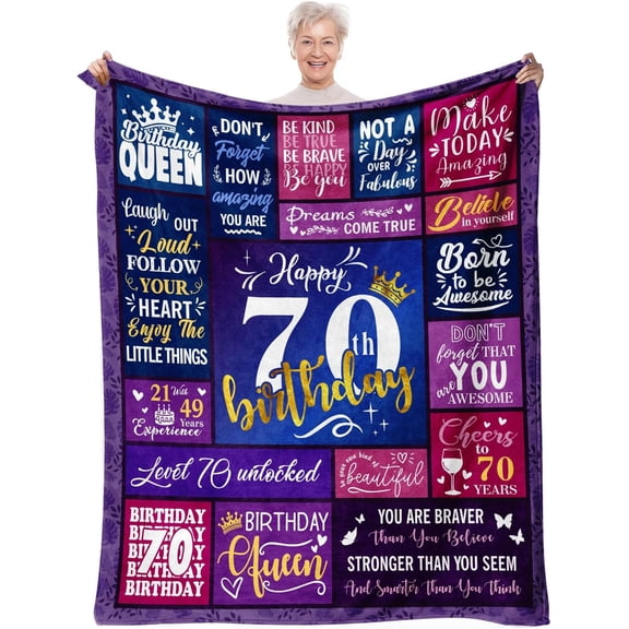 70th Birthday Gifts for Women,70 Year Old Birthday Gifts for Women,Gifts for 70 Year Old Woman,70th Birthday Decorations,Gift for Birthdays Ideas Blanket 50"X60"