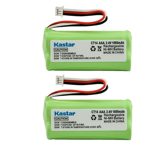 Kastar 2-Pack 2.4V 1000mAh Ni-MH Battery Replacement for Plantronics 80639-01 Cordless Phone, Plantronics 81087-01 Cordless Phone, Plantronics CT14 Cordless Phone, Plantronics CT15 Cordless Phone