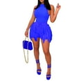 thumbnail image 1 of Txlixc Traje de mujer con chaleco sin mangas de color sólido y pantalones cortos casuales de cuerda de dibujo, con Club Fringe Txlixc moda, 1 of 8