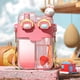 thumbnail image 1 of Kawaii Fashion Plastic Water Bottle with Straw and Adjustable Strap for Outdoor Sports and Travel, Coral Pink, 780ml, 1 of 4