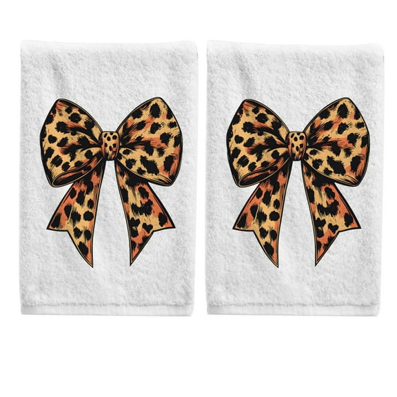 Ryvnso Bow Hand Towels Set for Bathroom Cotton Face Towel Decorative 15.5x29.5 inch