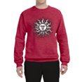 thumbnail image 2 of Wild Bobby Radiating Sun Puff Print Fashion Unisex Crewneck Sweatshirt, Vintage Heather Red, Large, 2 of 6