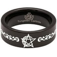 thumbnail image 5 of Moon Pentacle Tungsten Carbide Ring, 5 of 9
