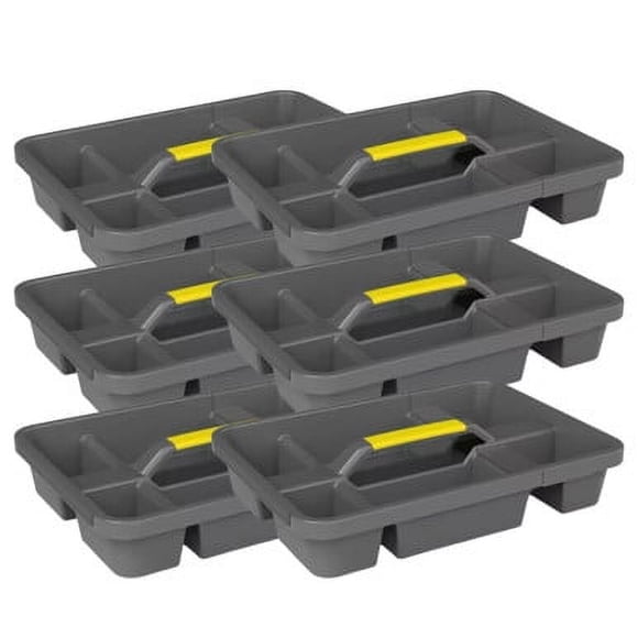 Mayne Mansfield Bac de Rangement - Noir, Solution de Rangement Compacte et Polyvalente (12 Pouces x 16 Pouces x 3 Pouces), Ensemble de 6