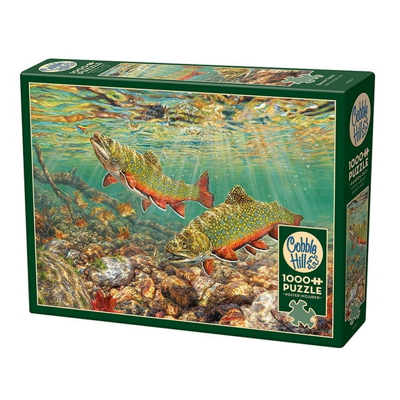 Cobble Hill 1000 Piece Puzzle - Brook Trout - Sample Poster Included