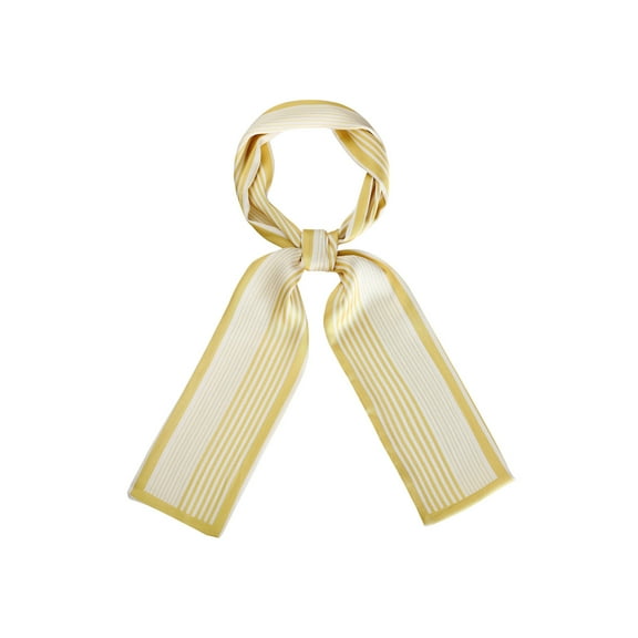 INSPIRE CHIC Women's Skinny Scarves Stripe Neck Wraps Neckerchief Ribbon Hairband Yellow L