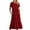 Wine, variant on QLEICOM Women Casual Loose Bohemian Dress with Pockets Short Sleeve Long Maxi Dress Summer Flowy Tiered Beach Swing Dress Green XL, US Size: 10
