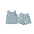 thumbnail image 1 of Sunnyoo Girls 2Pcs Outfits Lace Crew Neck Tank Top Shorts Lightweight Summer Clothes Set, 1 of 5