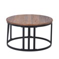 thumbnail image 4 of Topcobe Table d'Appoint Table Basse avec Pieds en Fer, Table à Thé pour Salon, Marron, 4 of 6