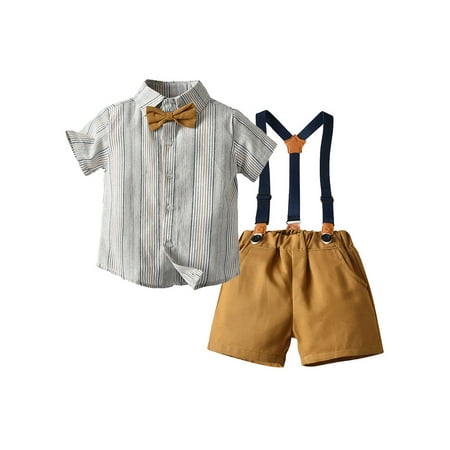 UKAP Boy Lapel Dressy Outfit Formal Button Down Summer Gentleman Suit Brown  70cm | Walmart Canada