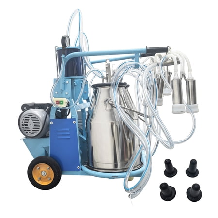 Double-Barrel Piston Milking Machine Electric Portable Cow Milker 20-24 Cows per Hour