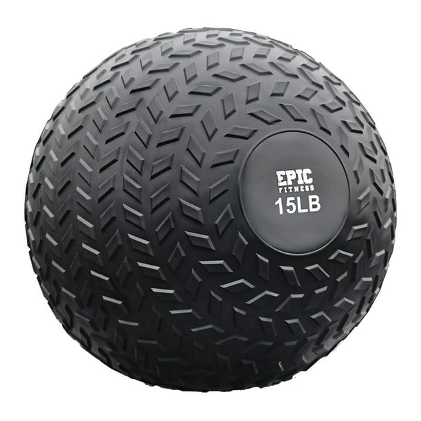 Epic Fitness Weighted Slam Ball, Grip Tread, for Exercise/Xfit, 15lb ...