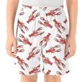 thumbnail image 2 of Boys Beach Shorts Summer Kid Swim Shorts Ice Cream Lobster Print Boy Swim Trunks Knee Length Board Short White 7 Y-8 Y, 2 of 4
