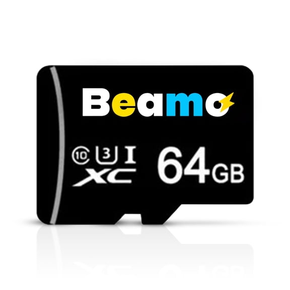 Beamo 64GB MicroSD Card for Raspberry Pi, Preloaded with Raspberry Pi OS 64-Bit, U3 Class 10 High Speed, Fits Pi 5, 500, 400, 4B, 3B , Zero 2 W, Plug & Play