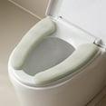 thumbnail image 2 of Sentmoon Toilet Seat Cover Toilet Seat Warmer Thickened Toilet Seat Pad Two Piece Adhesive Rainproof Toilet Seat Cover Washable Toilet Seat Pad Reusable, 2 of 7