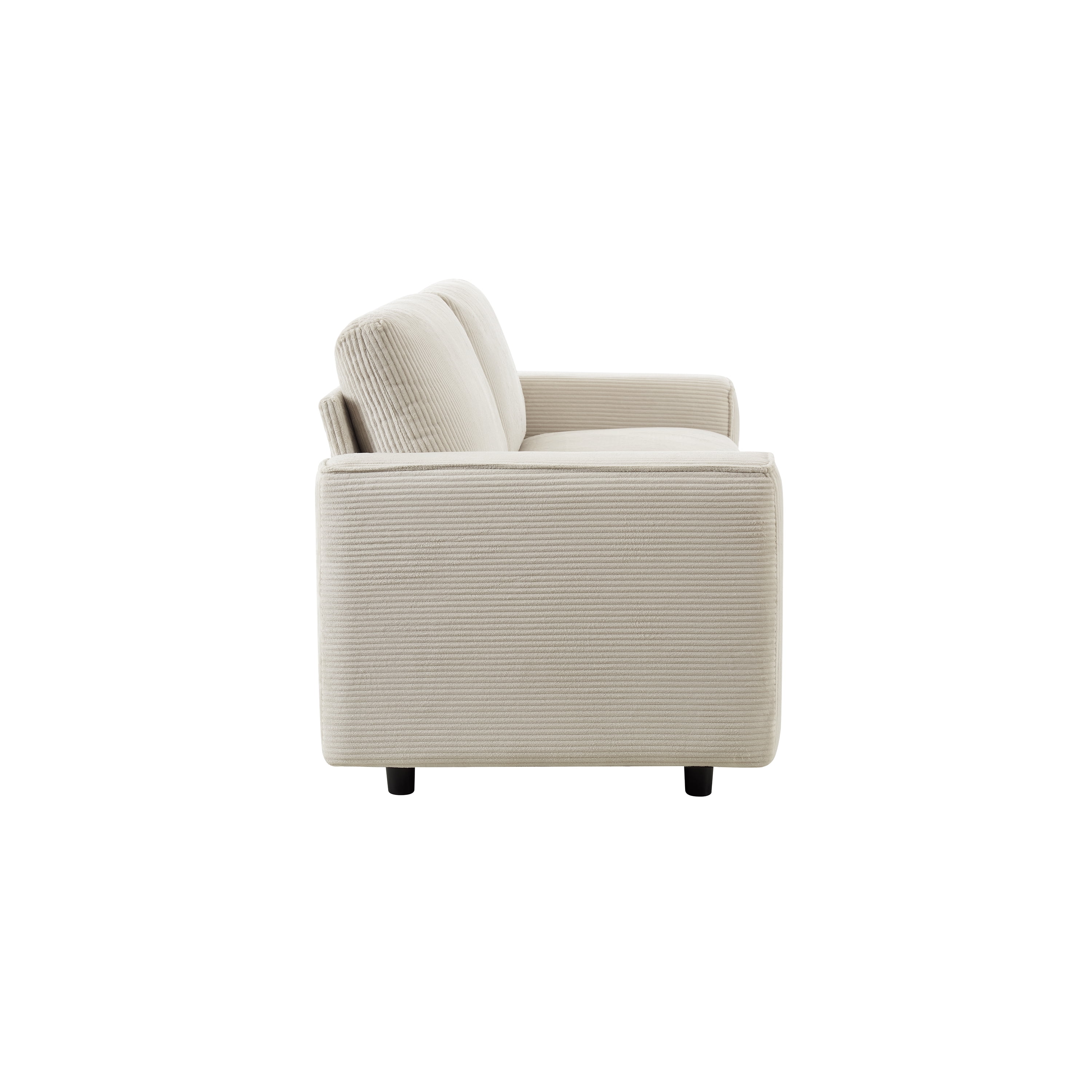 Modern Contemporary Upholstered Corduroy Plush Tufted Loveseat, Beige