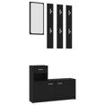 thumbnail image 2 of vidaXL Hallway Unit Black 39.4"x9.8"x30.1" Engineered Wood, 2 of 5