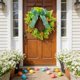 thumbnail image 4 of Uuiauoio Easter Wreath for Front Door Easter Eggs Sign Kitchen Cabinet wreaths Spring Flower Decorations with Ribbon Bow for Window Home Table Centerpiece Farmhouse Decor, 4 of 6