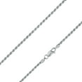thumbnail image 5 of 925 Sterling Silver, Solid Rope Diamond Cut Rhodium Chain 2.5mm Necklace - Hypoallergenic and Tarnish Resistant - By Oliver & Navy, 5 of 5