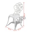 thumbnail image 4 of vidaXL 3 Piece Bistro Set Cast Aluminium White, 4 of 5
