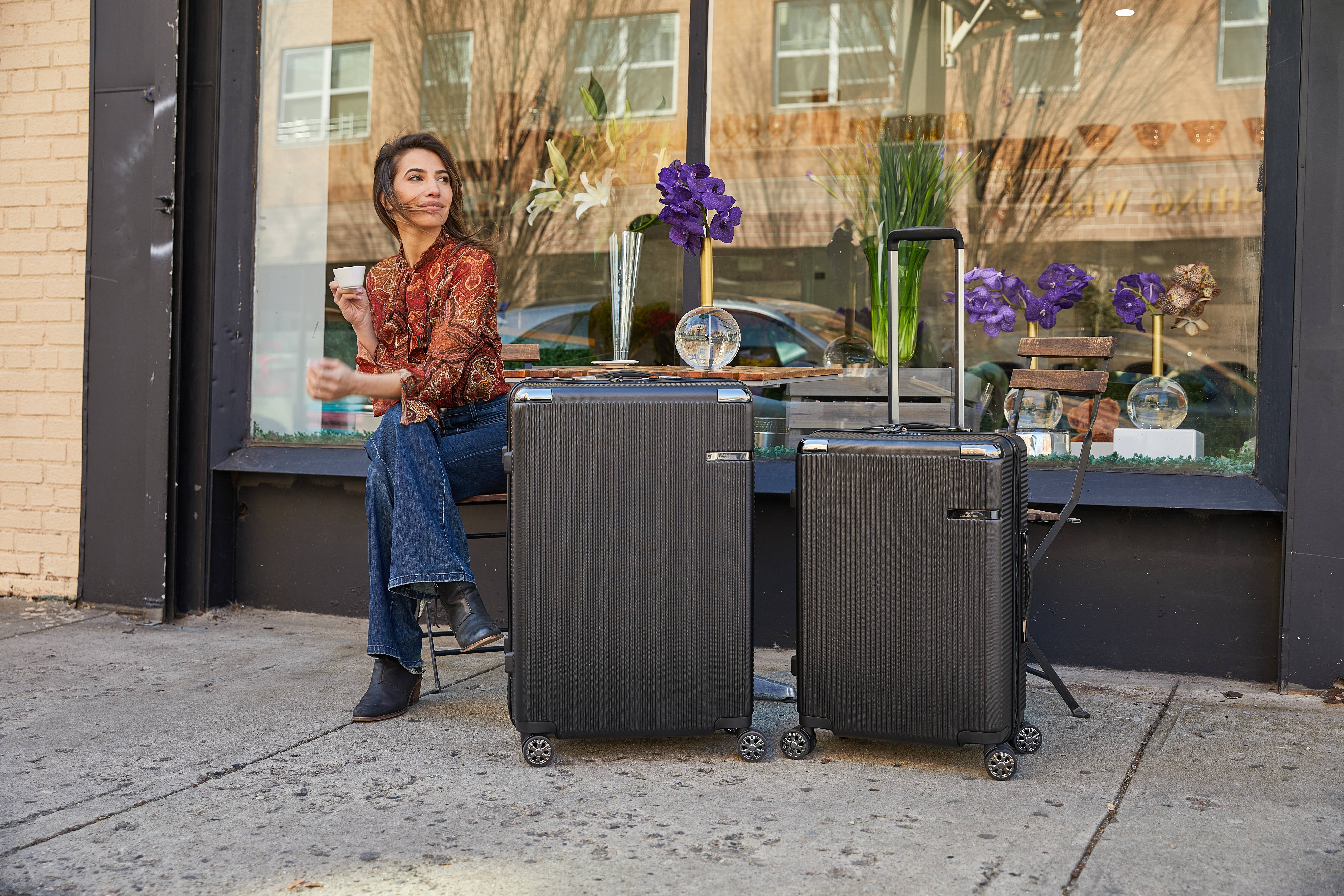 MKF Collection Tulum Extra Large & Large Hardside Luggage 2 pcs, Luxurious Travel Suitcase by Mia K - Rose Gold