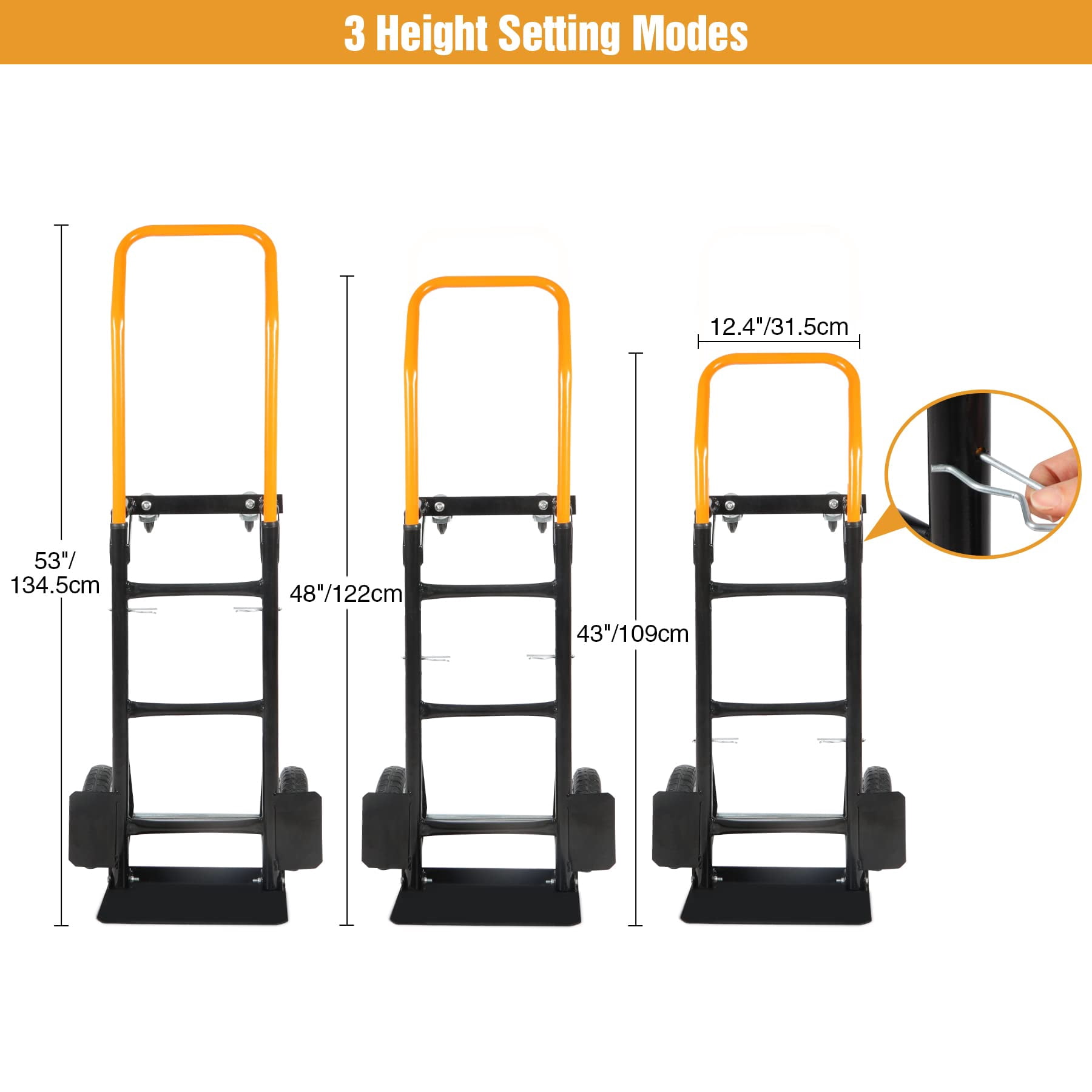 RedSwing Convertible Hand Truck – 2-in-1 Portable 4-Wheel Dolly Cart, Heavy-Duty Platform Cart for Moving, 330 lbs Capacity