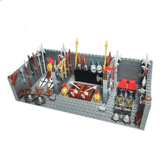 BASEPLATES Armor Shield Helmet House Medieval Castle Knight Building Block Set