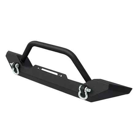 Front Bumper Rock Crawler with D-Rings Compatible for 1987-2006 Jeep Wrangler TJ